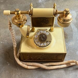 Vintage Gold and Cream Rotary Phone